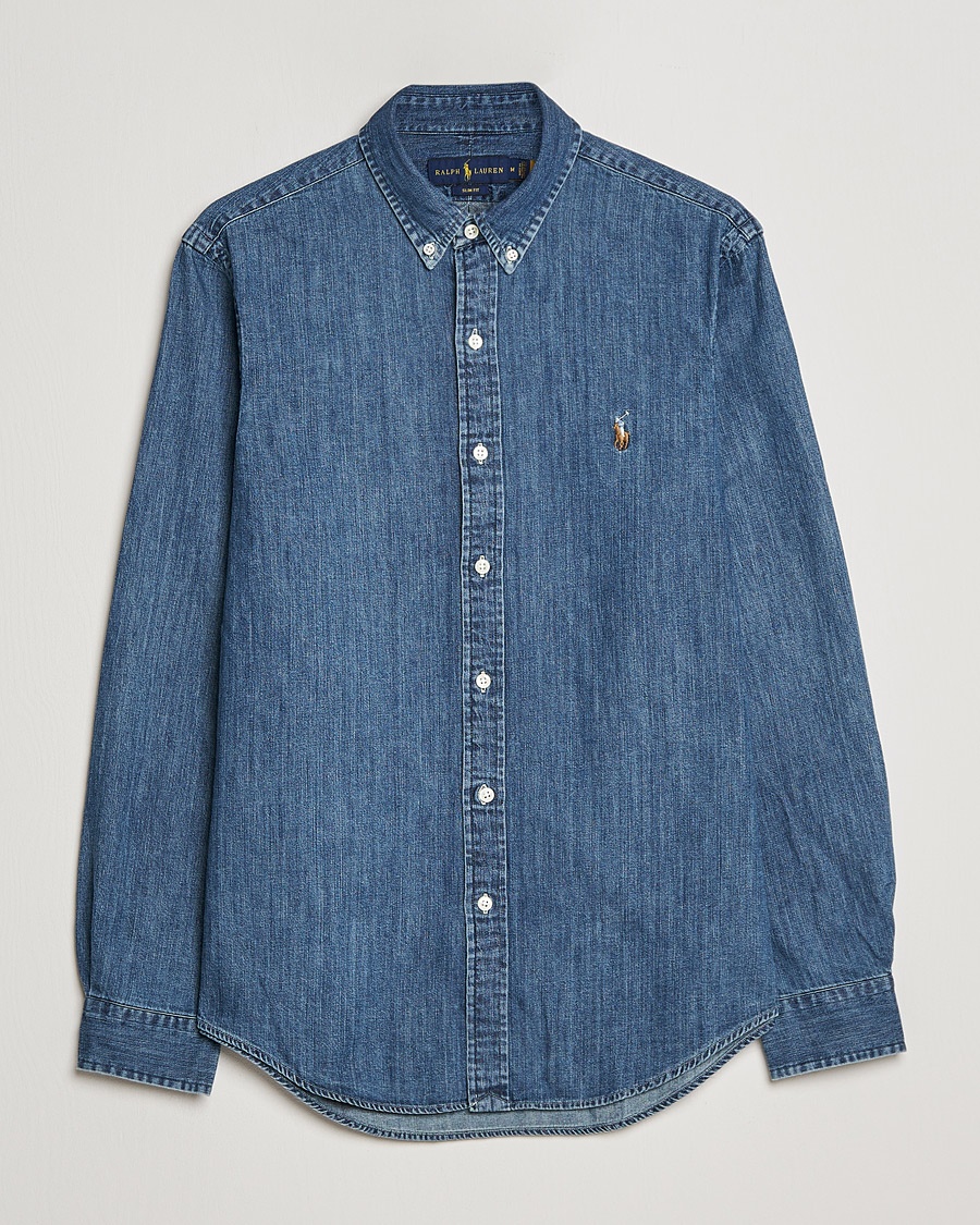 Men | Heritage Corner | Polo Ralph Lauren | Slim Fit Shirt Denim Dark Wash