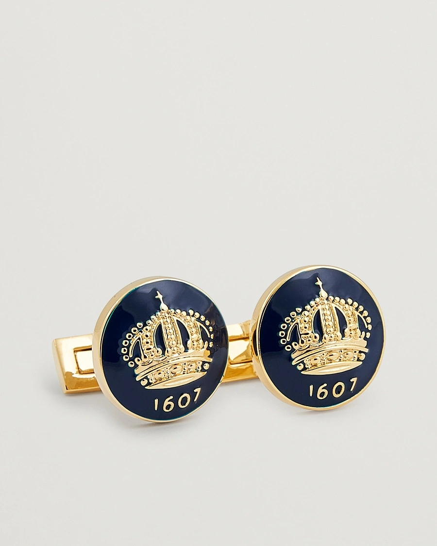 Men | | Skultuna | Cuff Links The Crown Gold/Royal Blue