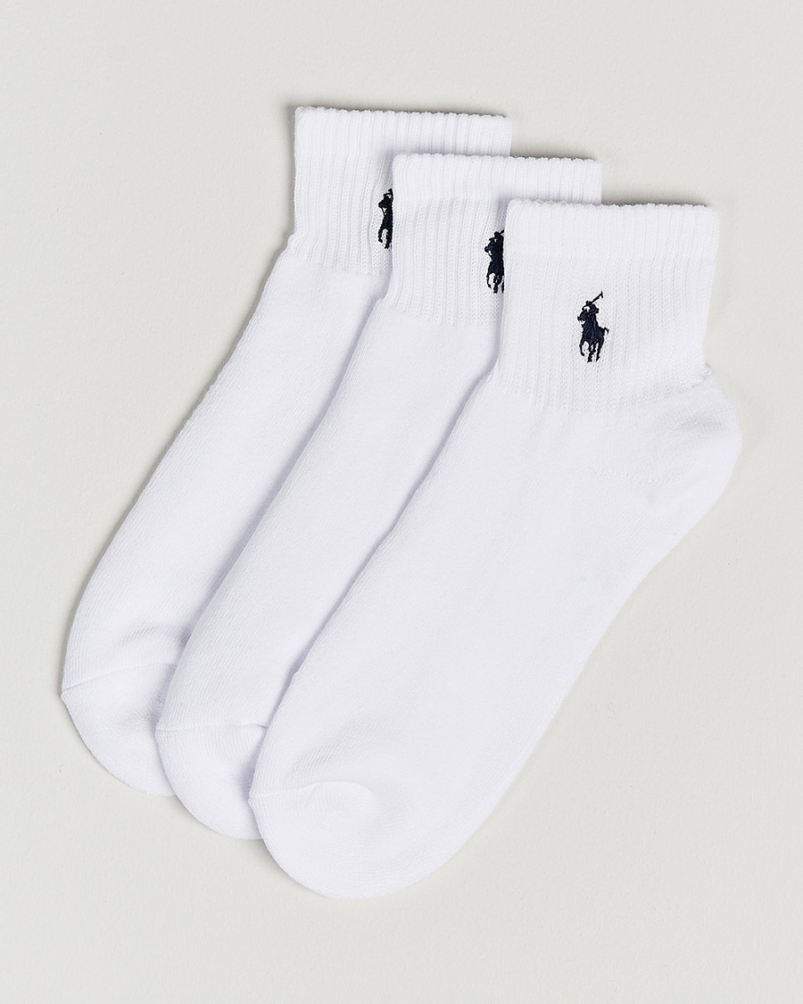 Men | World of Ralph Lauren | Polo Ralph Lauren | 3-Pack Sport Quarter Socks White