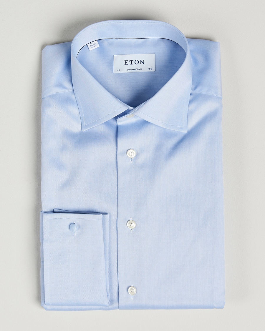 Eton Contemporary Fit Shirt Double Cuff Blue – Blue