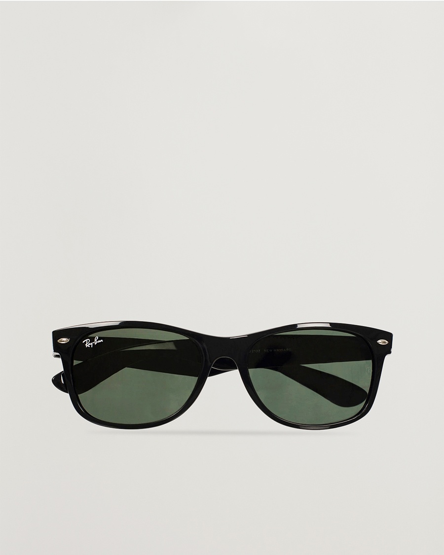 Ray-Ban New Wayfarer Sunglasses Black/Crystal Green – Black