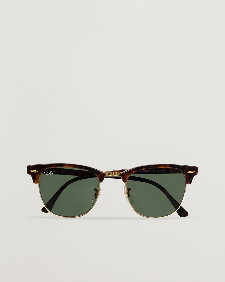 Ray-Ban Clubmaster Sunglasses Mock Tortoise/Crystal Green – Brown