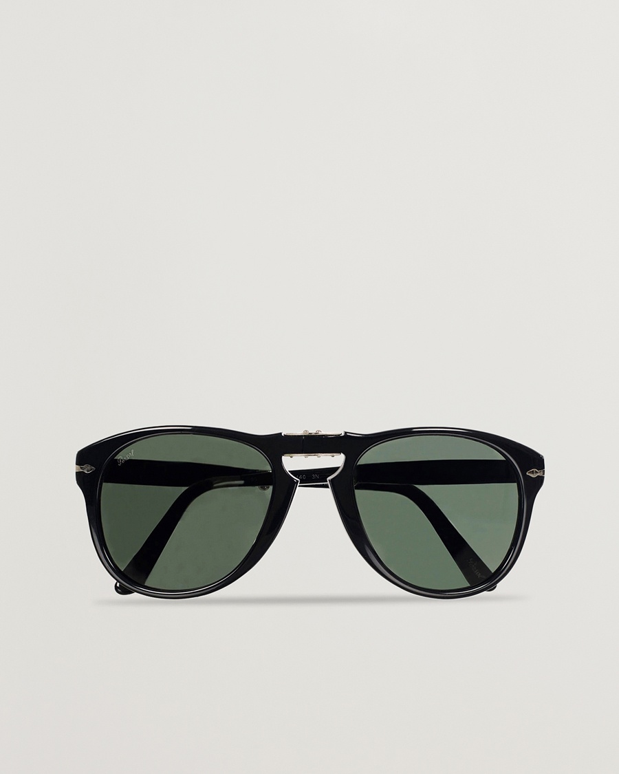 Persol 0PO0714 Folding Sunglasses Black/Crystal Green – Black