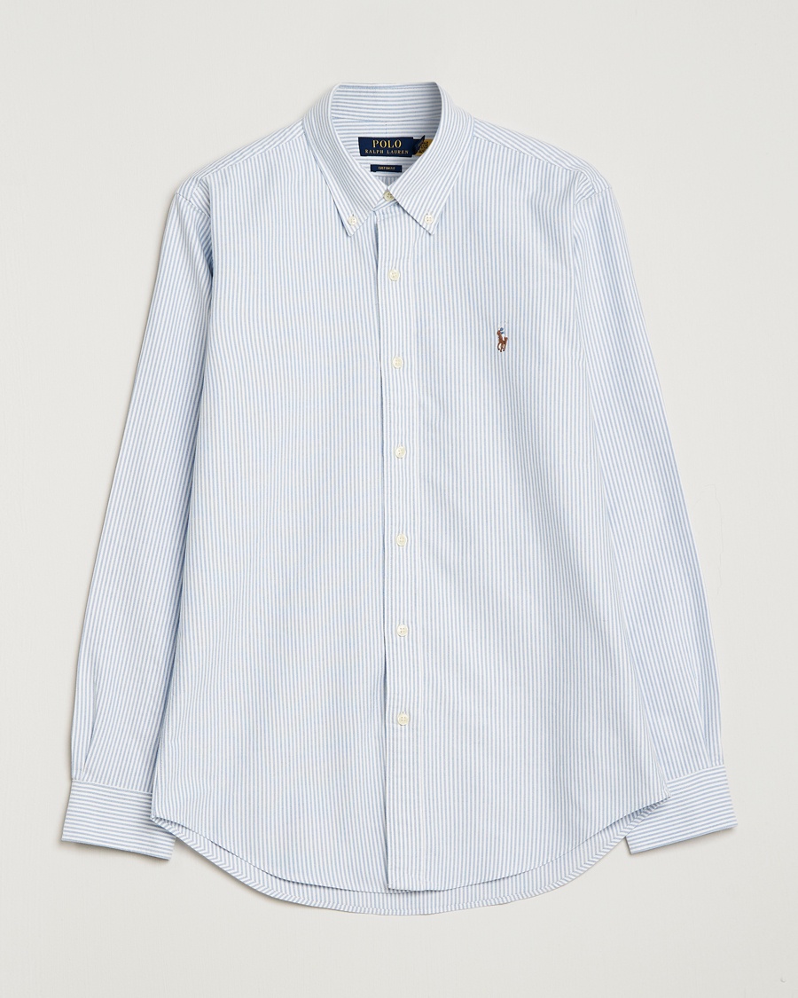 Men | Heritage Corner | Polo Ralph Lauren | Custom Fit Oxford Shirt Stripes Blue
