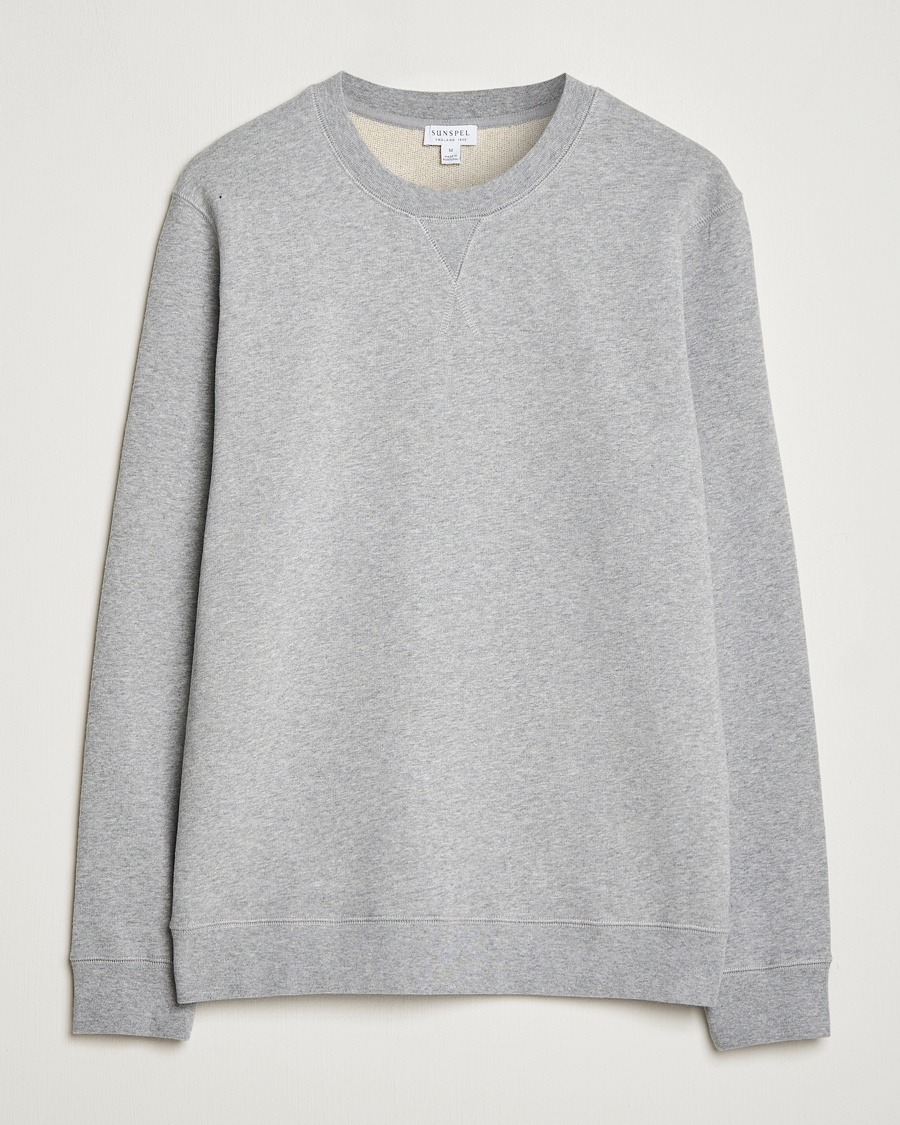 Sunspel Loopback Sweatshirt Grey Melange – Grey
