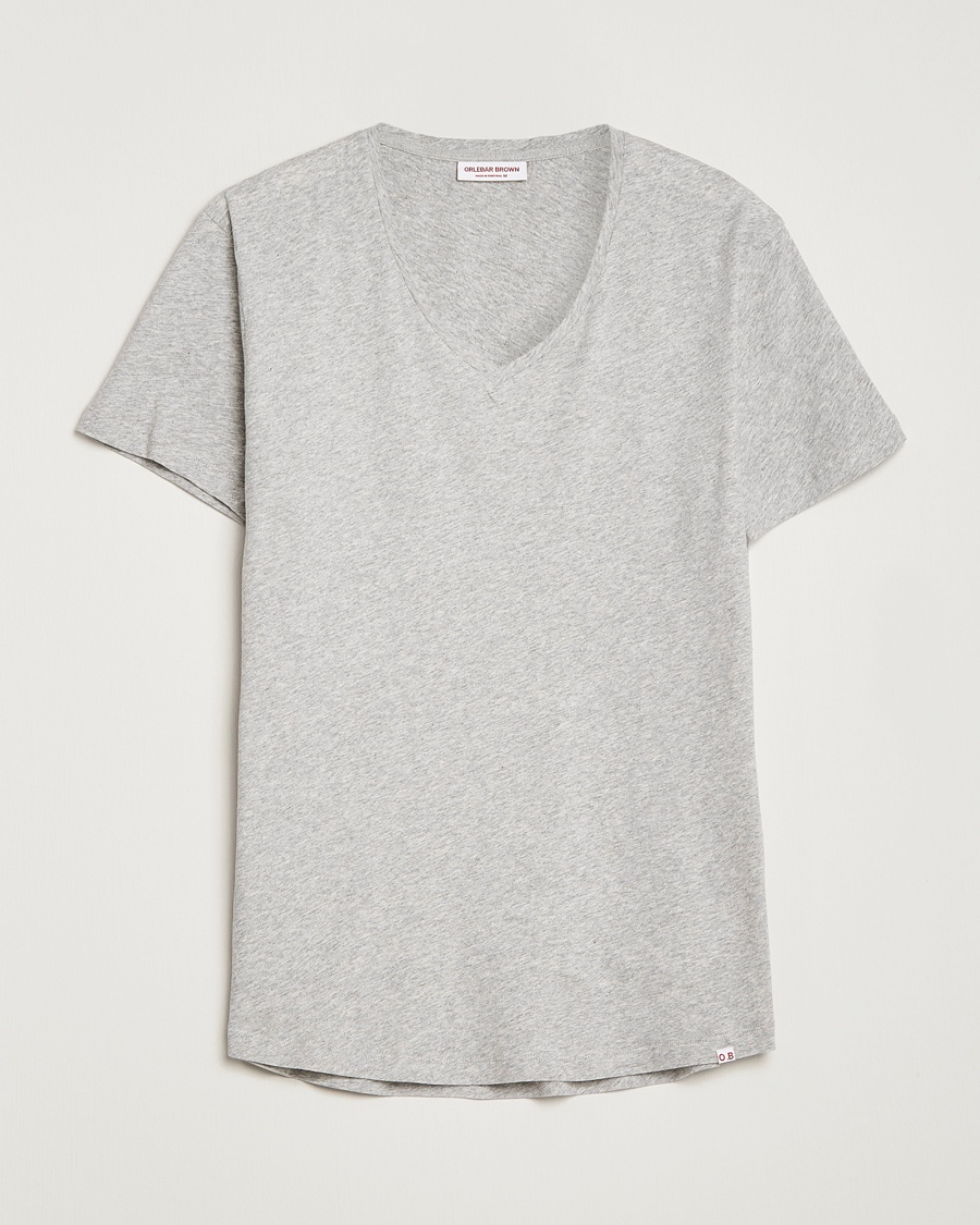 Orlebar Brown OB V-Neck Tee Grey Melange – Grey