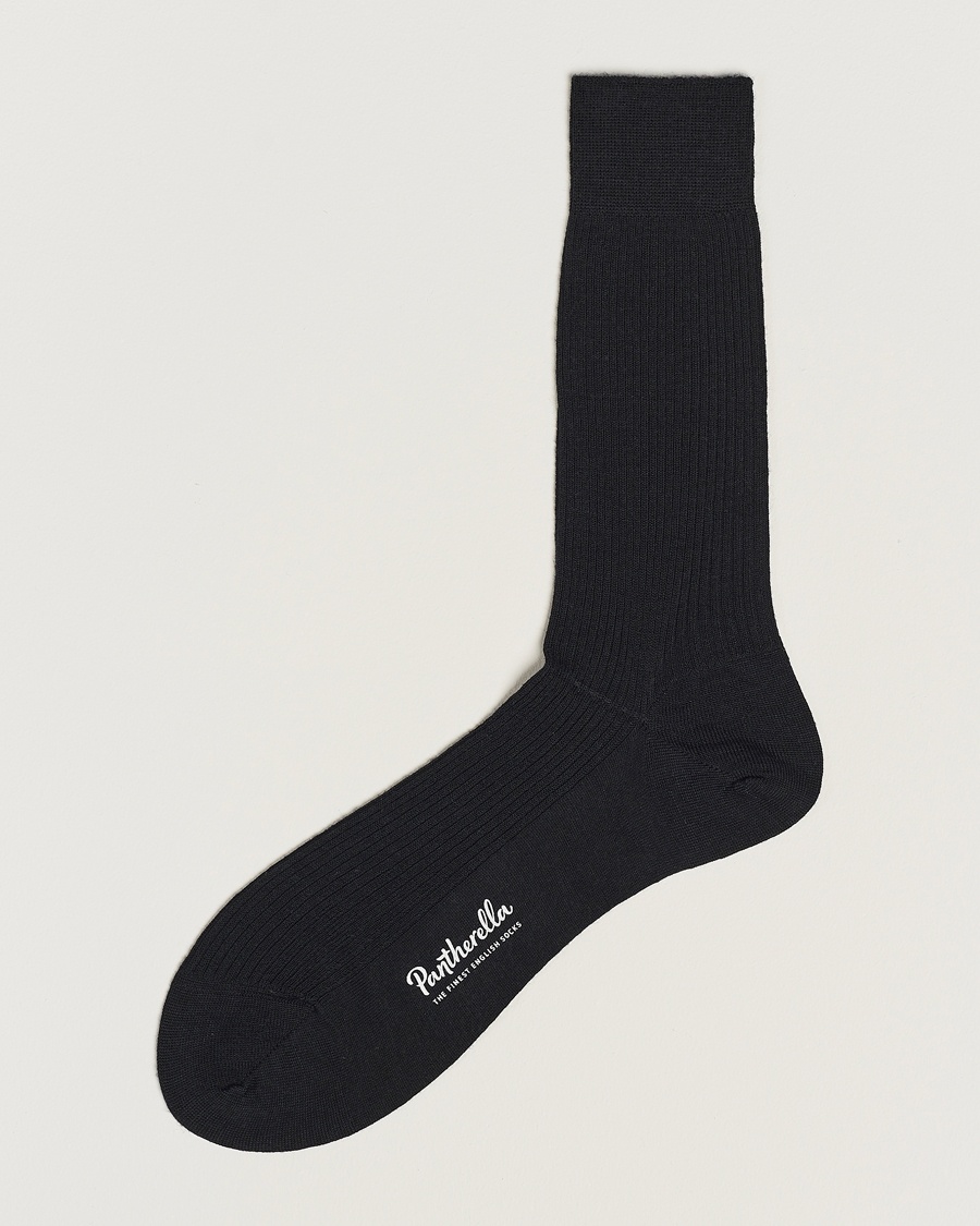 Pantherella Naish Merino/Nylon Sock Black – Black