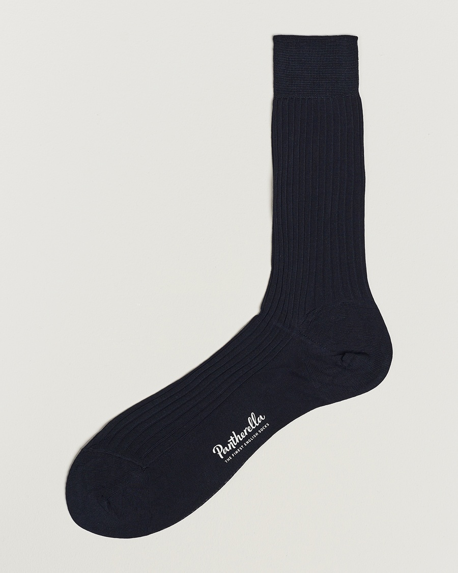 Men | Everyday Socks | Pantherella | Vale Cotton Socks Navy