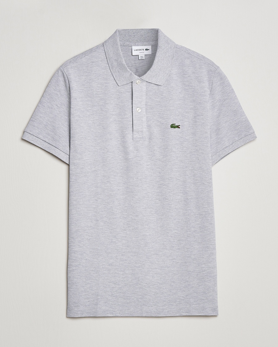 Men | Polo Shirts | Lacoste | Slim Fit Polo Piké Silver Chine