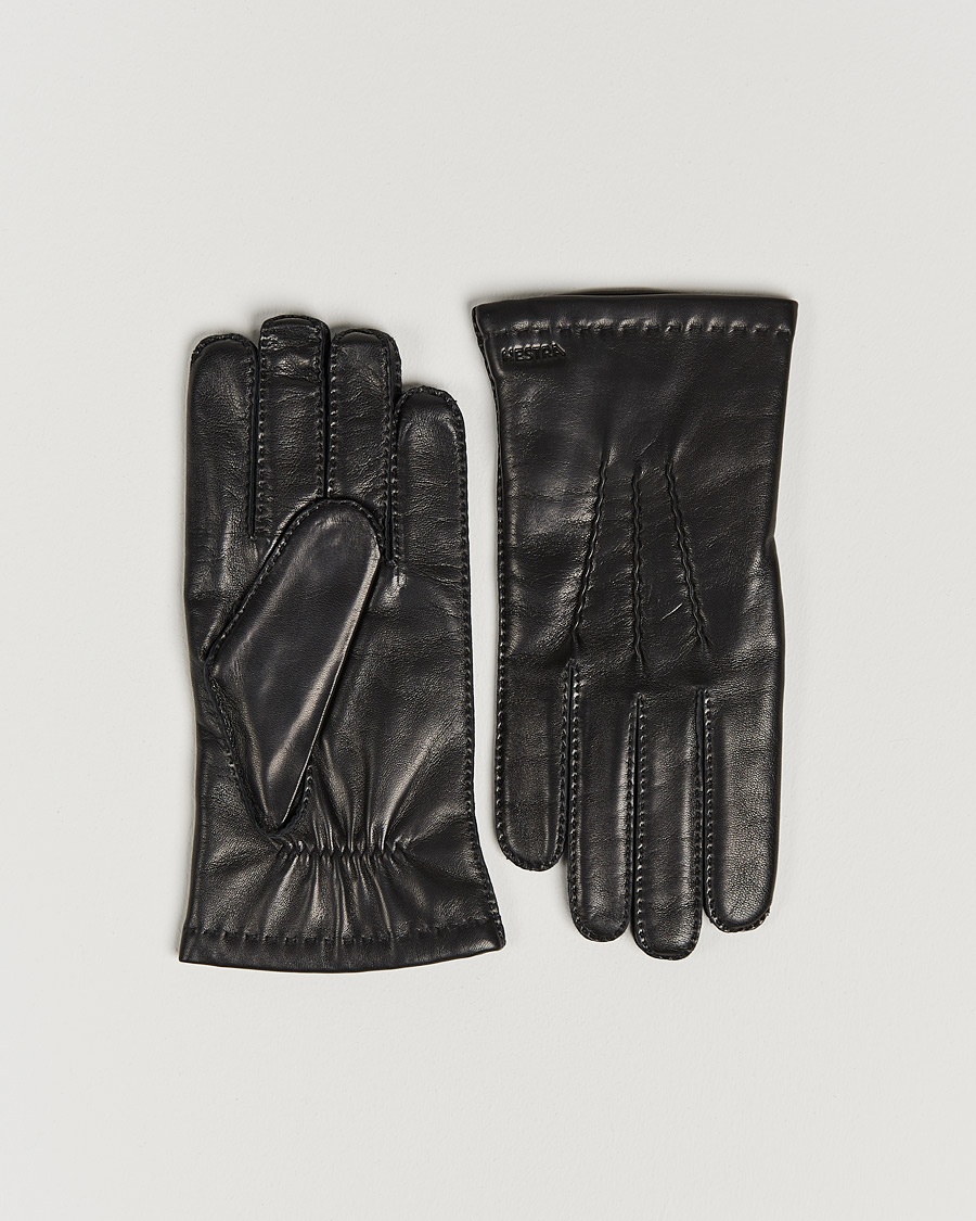 Men | Leather gloves | Hestra | Edward Wool Liner Glove Black