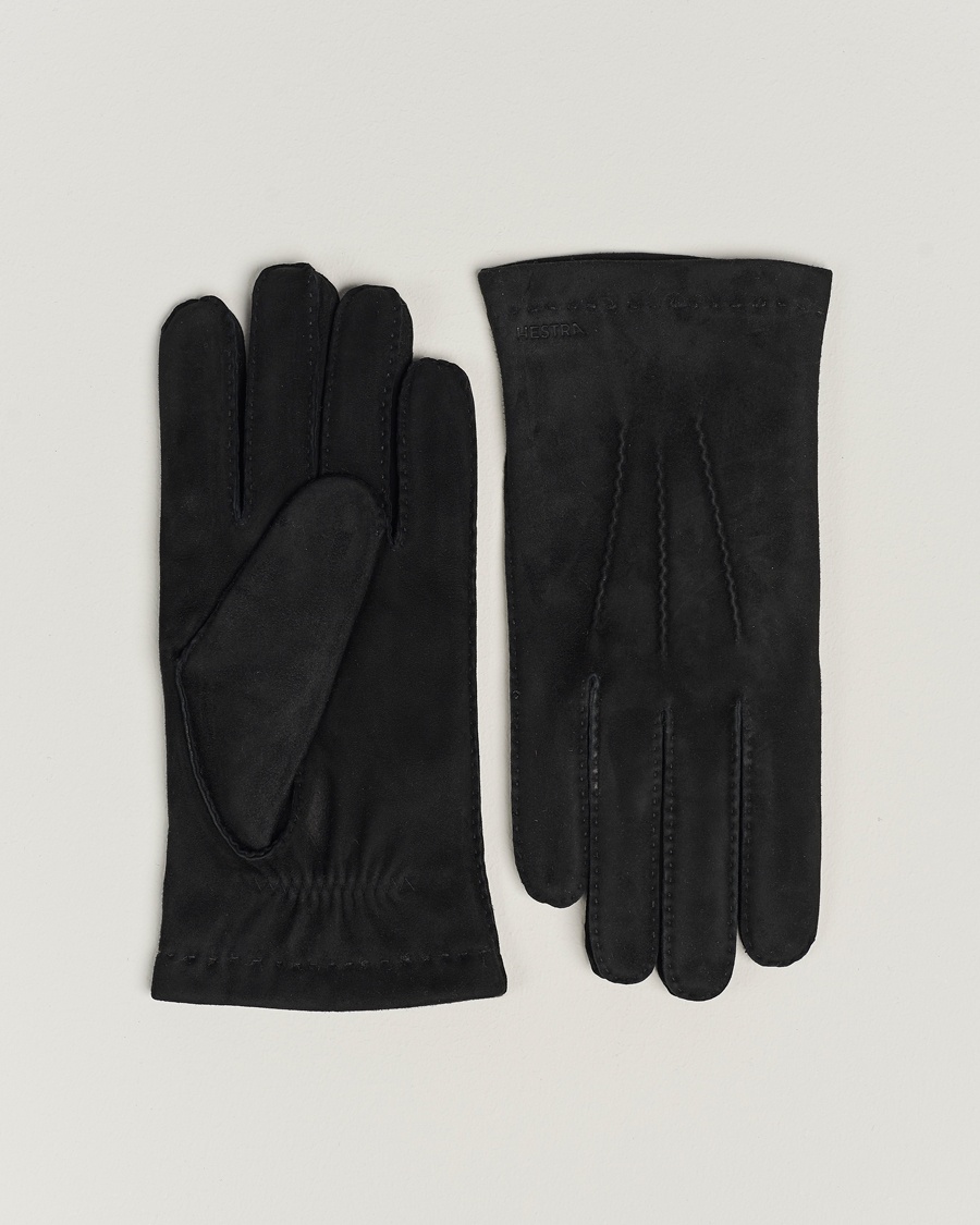 Hestra Arthur Wool Lined Suede Glove Black – Black