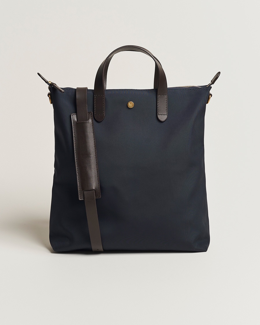 Mismo M/S Canvas Shopper Navy/Dark Brown – Blue