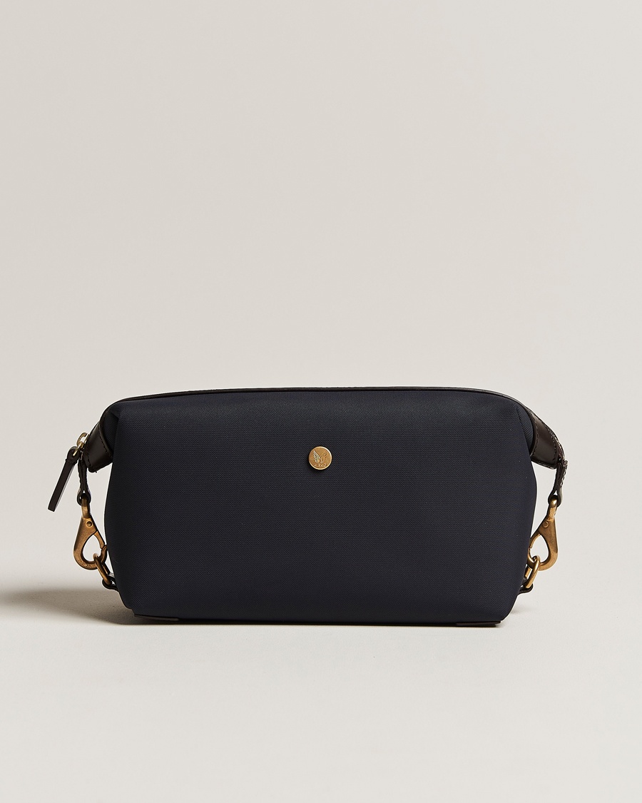 Mismo M/S Nylon Washbag Navy/Dark Brown – Blue