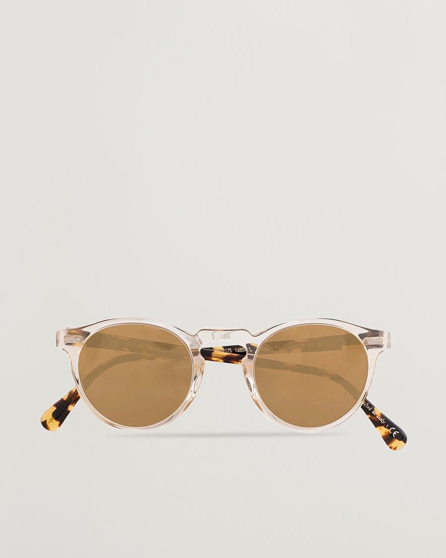 Oliver Peoples Gregory Peck Sunglasses Honey/Gold Mirror – Brown