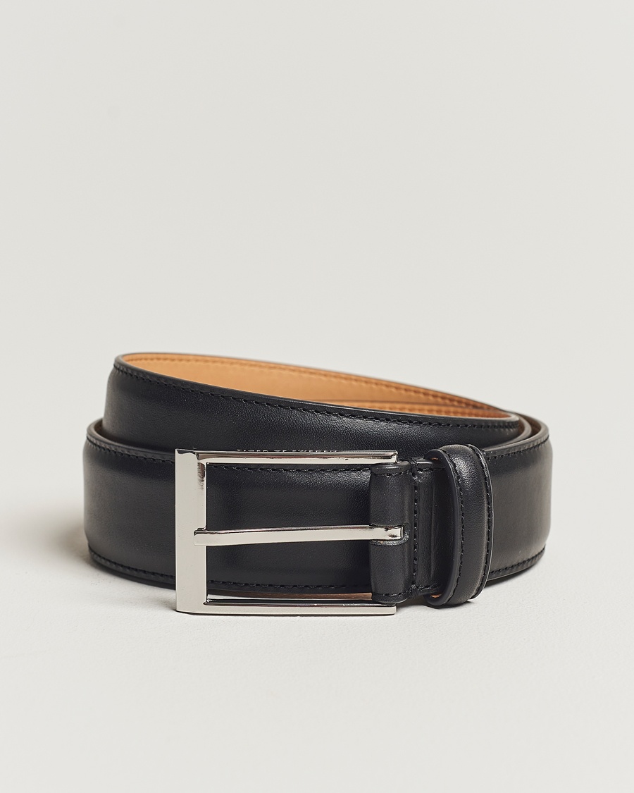 Tiger of Sweden Helmi Leather 3,5 cm Belt Black – Black