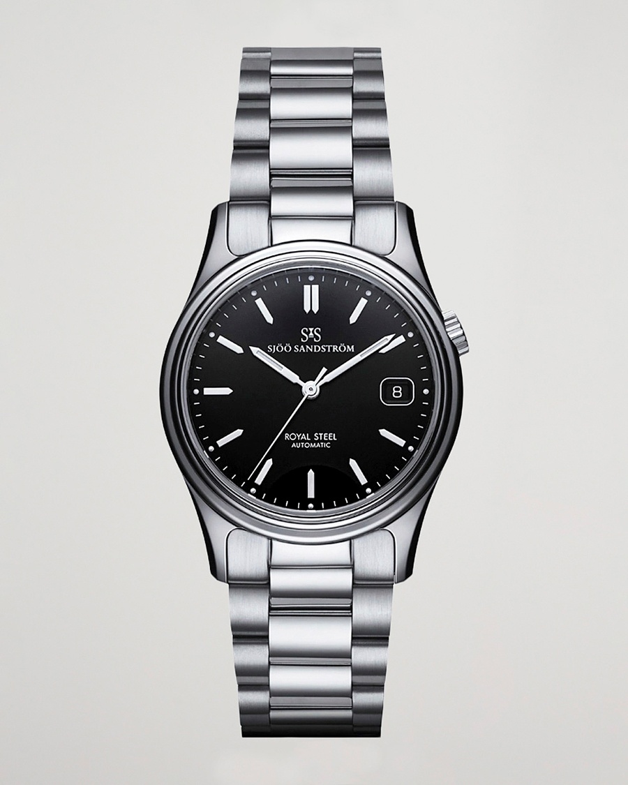Sjöö Sandström Royal Steel Classic 36mm Black with Steel – Silver