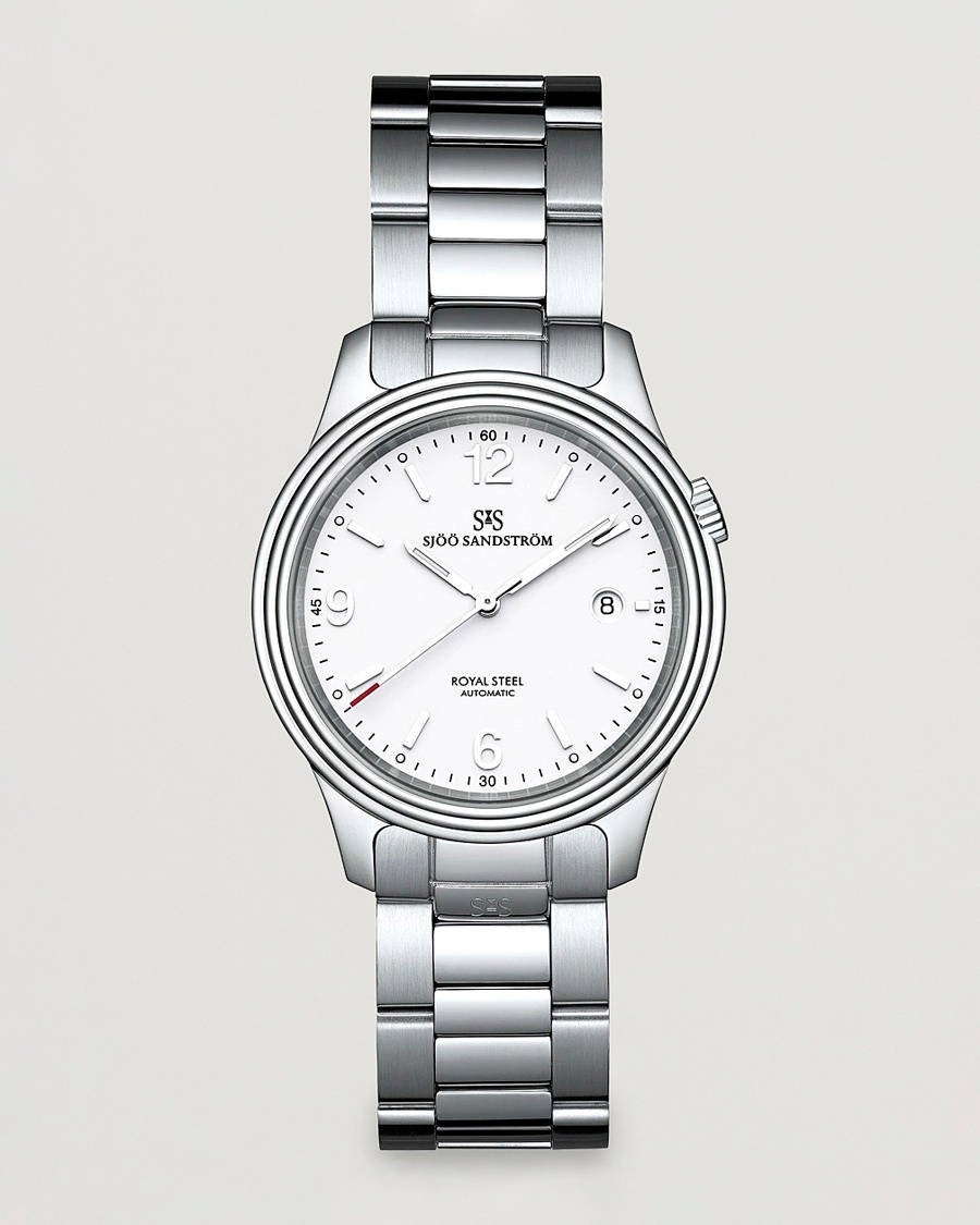 Sjöö Sandström Royal Steel Classic 41mm White and Steel – Silver