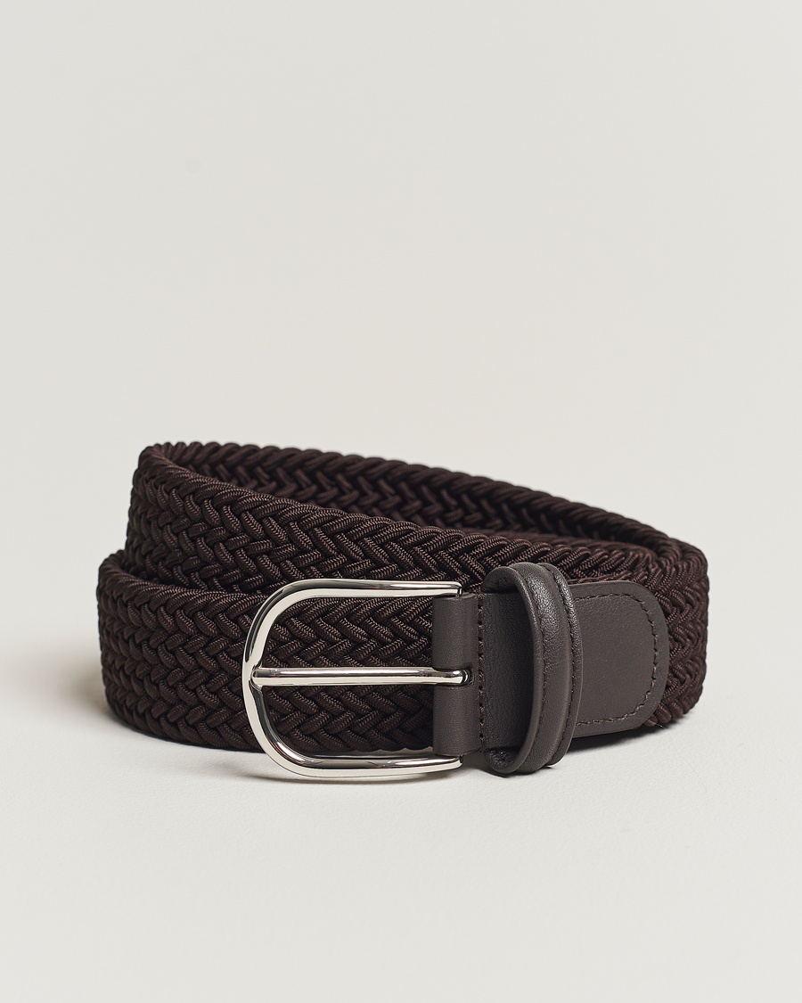 Anderson's Stretch Woven 3,5 cm Belt Brown – Brown