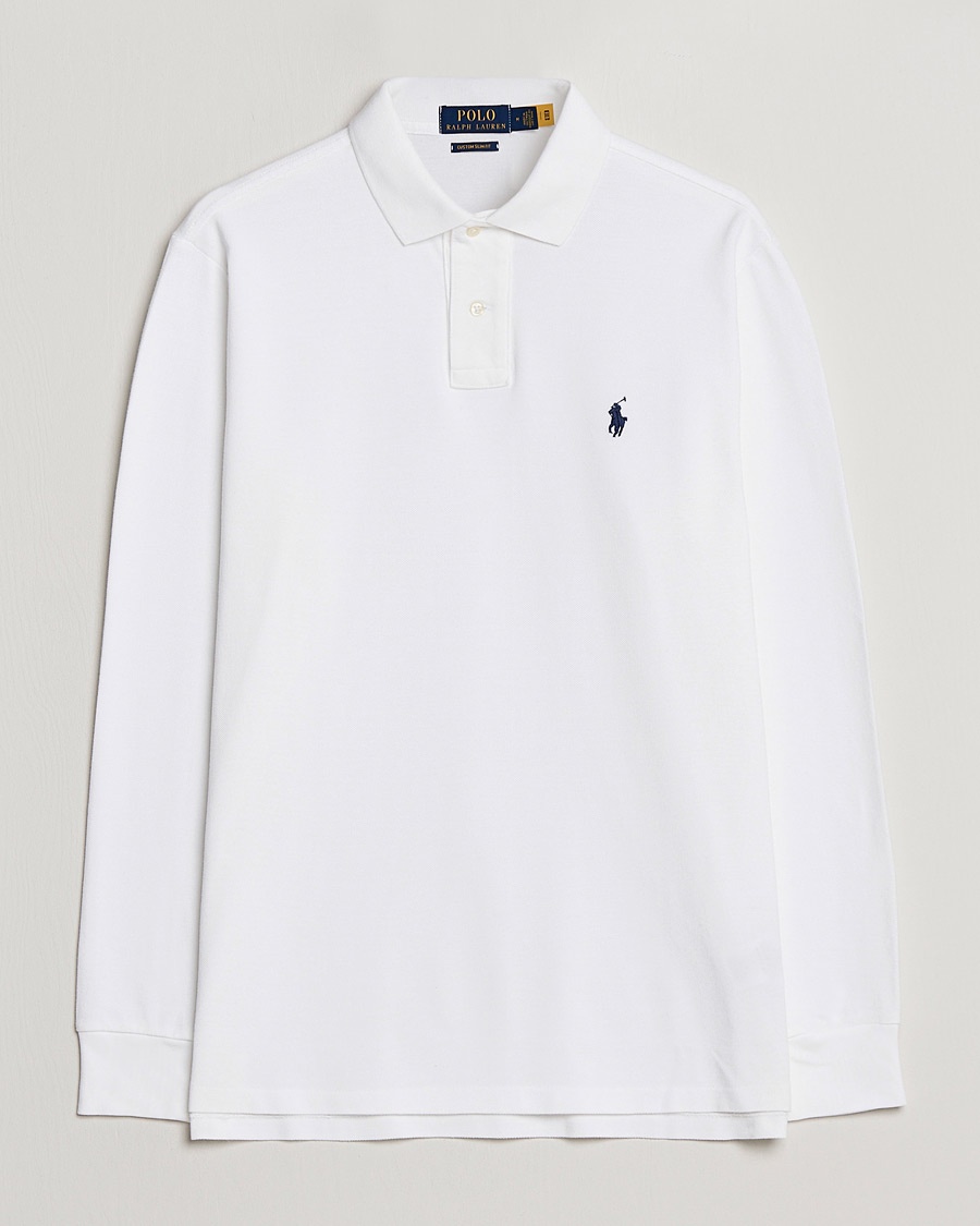Polo Ralph Lauren Custom Slim Fit Long Sleeve Polo White – White