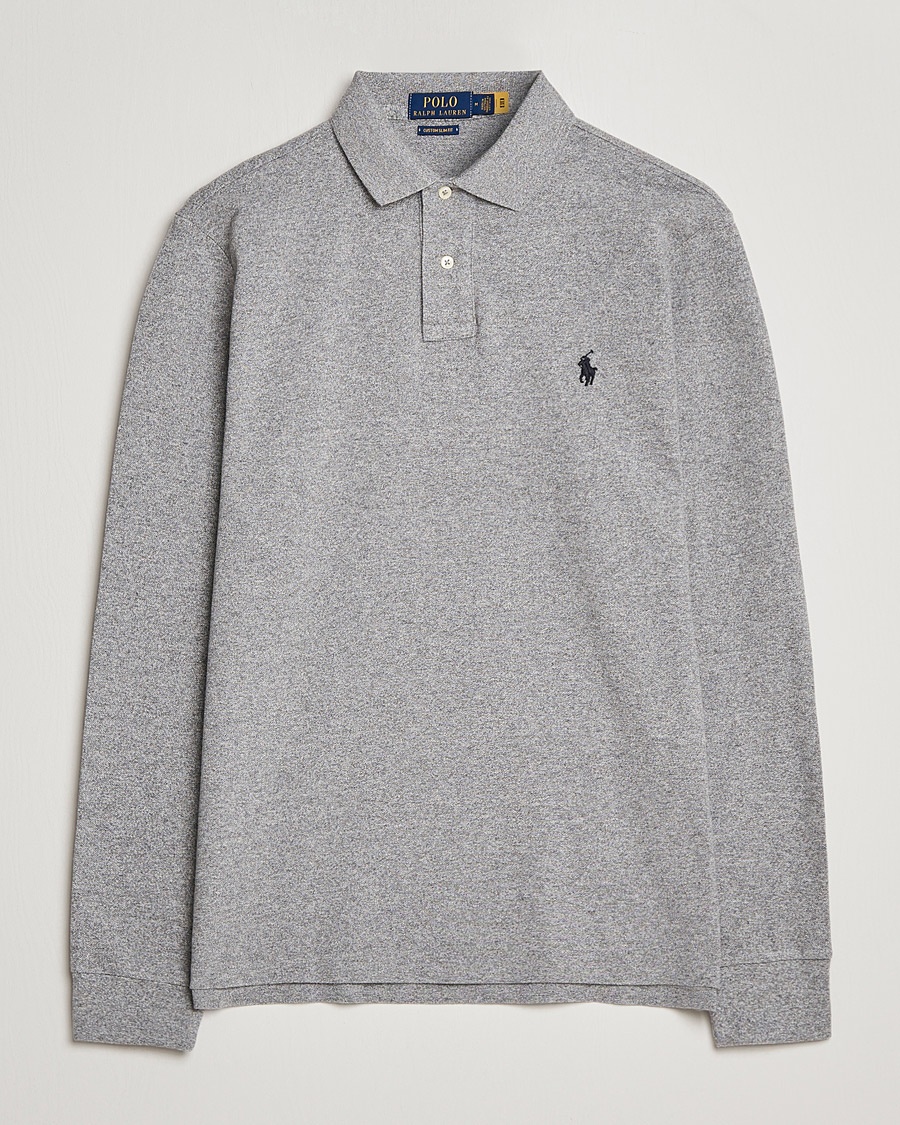 Polo Ralph Lauren Custom Slim Fit Long Sleeve Polo Canterbury Heather – Grey