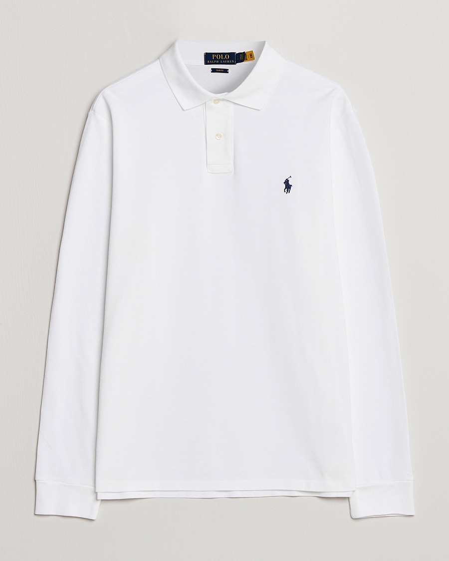Polo Ralph Lauren Slim Fit Long Sleeve Polo White – White