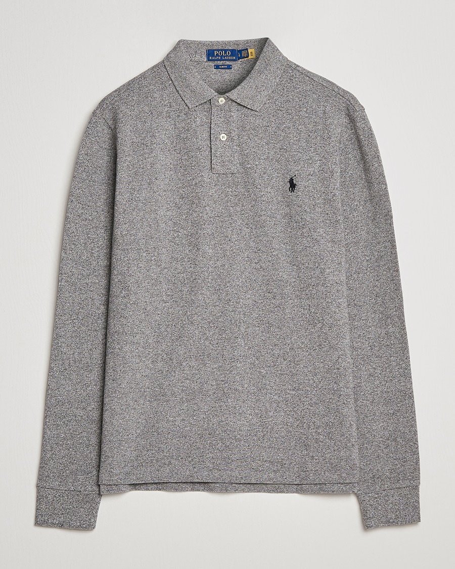Polo Ralph Lauren Slim Fit Long Sleeve Polo Canterbury Heather – Grey
