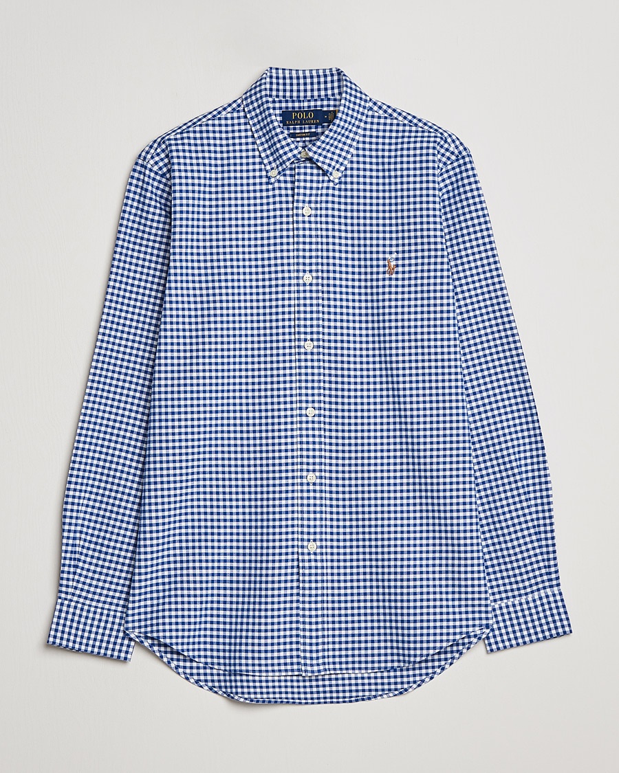 Polo Ralph Lauren Custom Fit Oxford Gingham Shirt Blue/White – Blue
