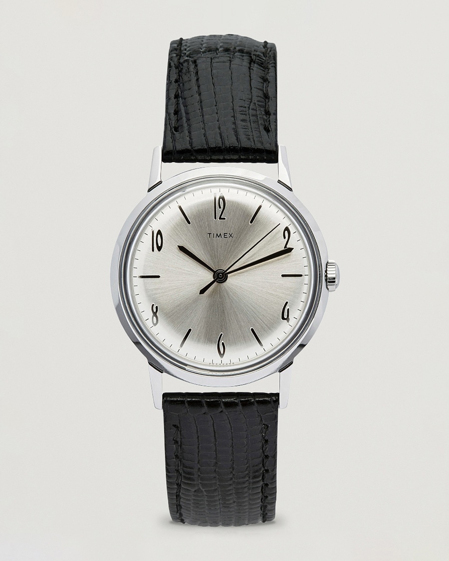 Timex Marlin 1960s Silver Sunray – Black
