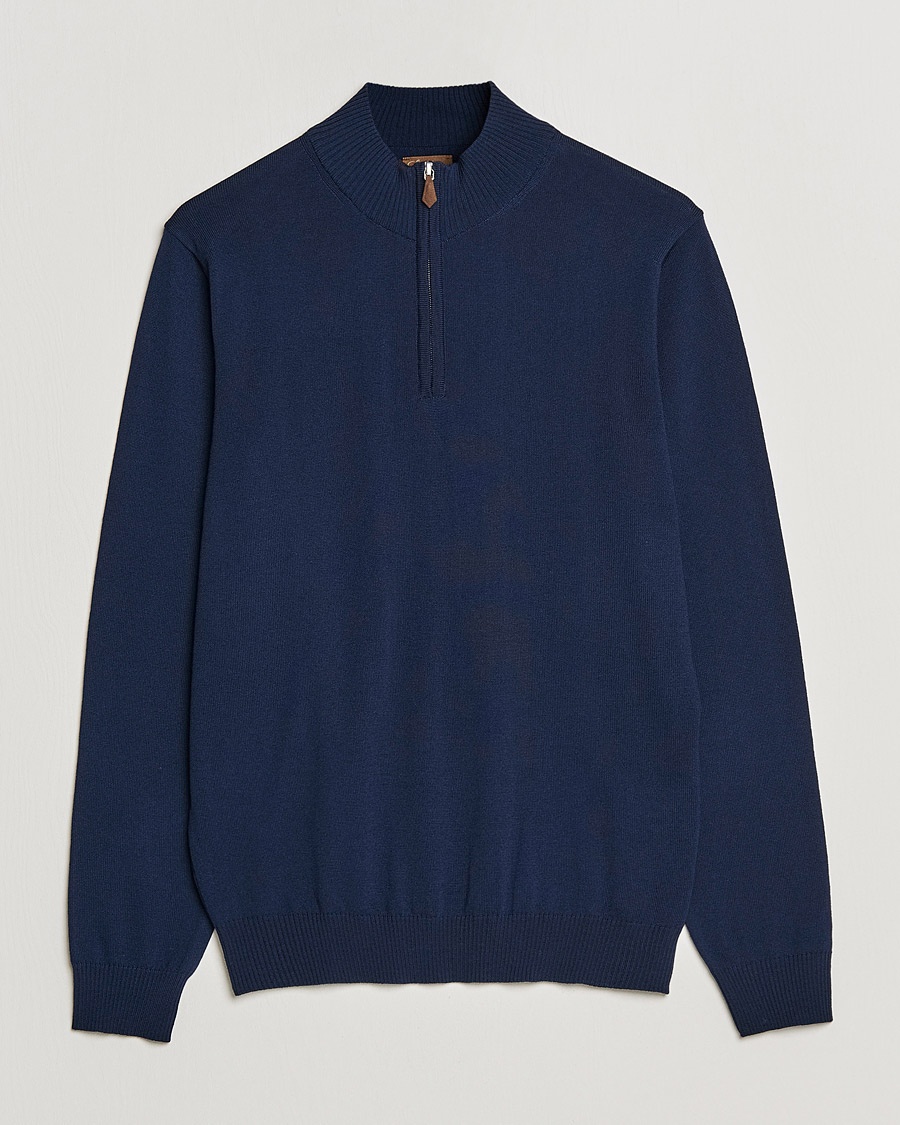 Stenströms Merino Wool Half Zip Navy – Blue