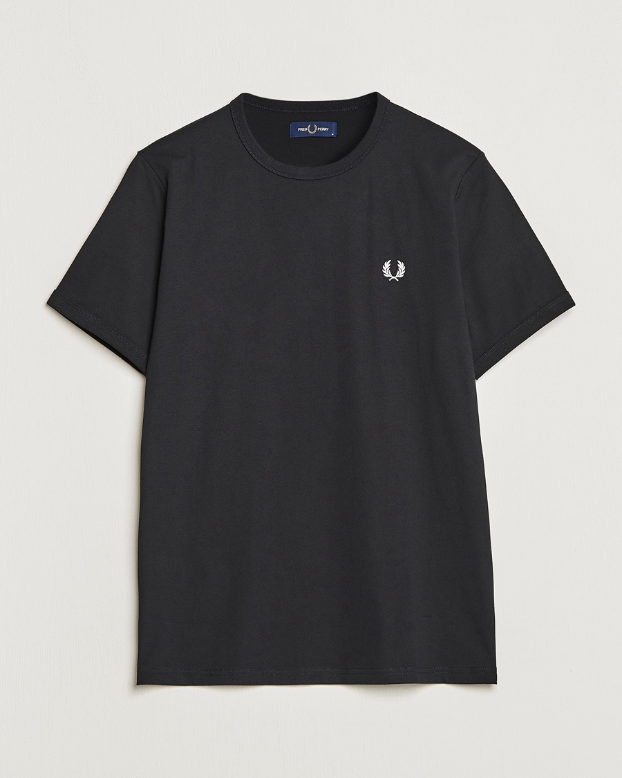Fred Perry Ringer Crew Neck Tee Black – Black