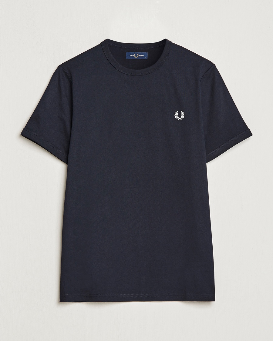 Fred Perry Ringer Crew Neck Tee Navy – Blue