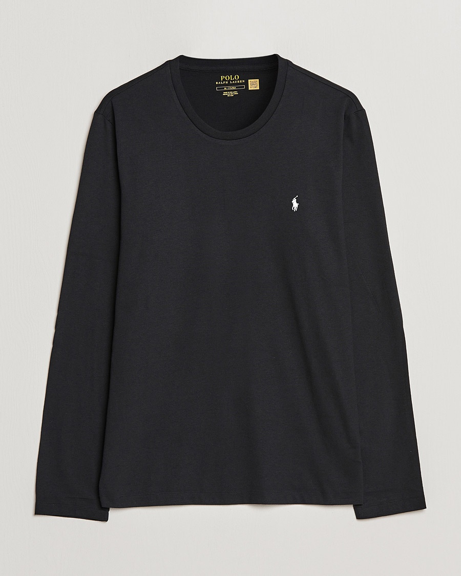 Men | Long Sleeve T-shirts | Polo Ralph Lauren | Liquid Cotton Long Sleeve Crew Neck T-Shirt Black
