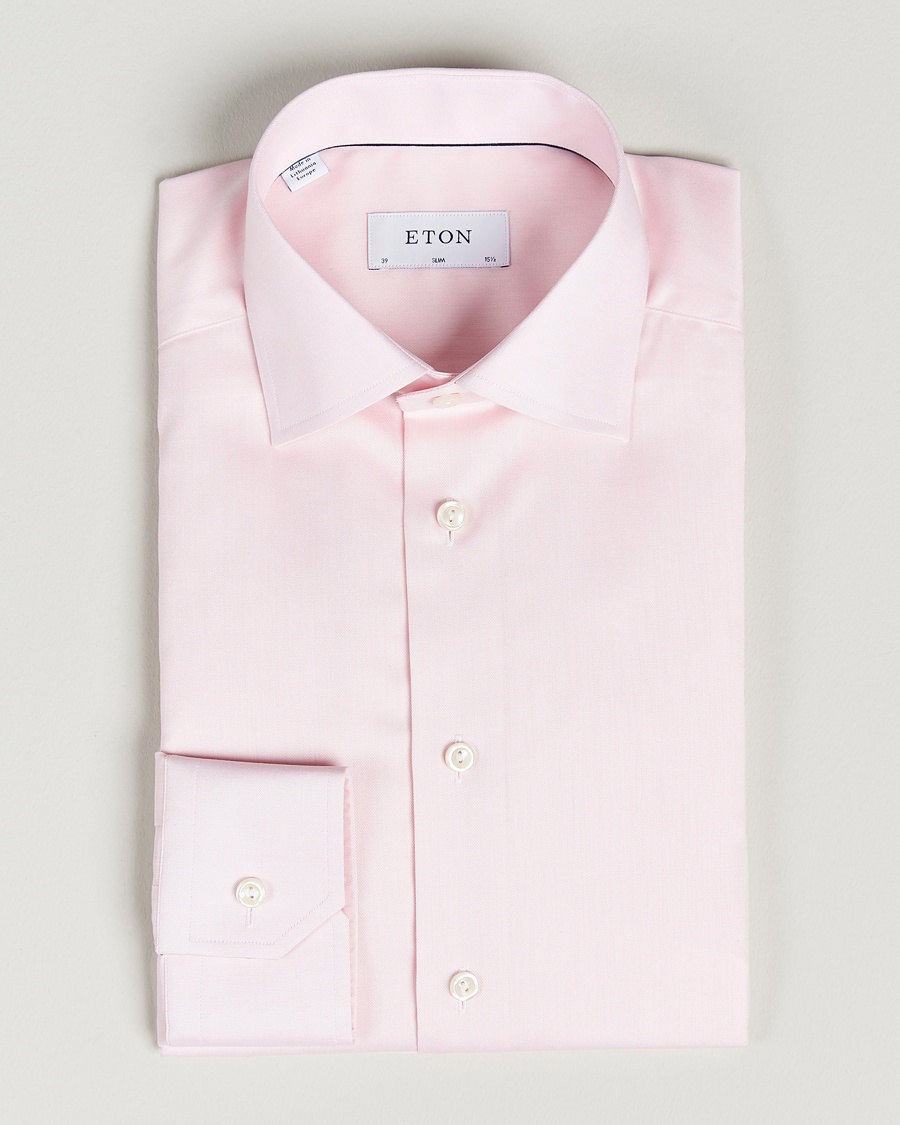 Eton Slim Fit Signature Twill Shirt Pink – Pink