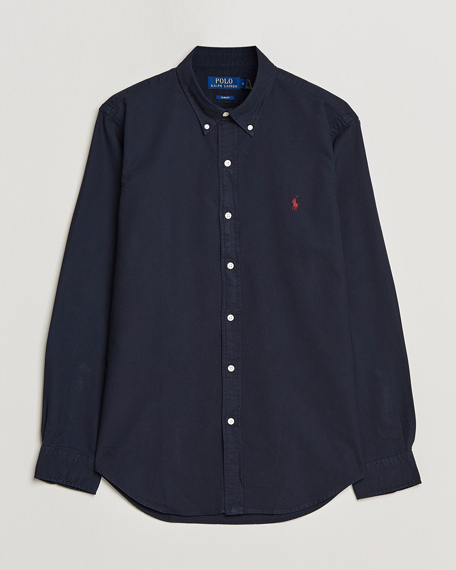 Polo Ralph Lauren Slim Fit Garment Dyed Oxford Shirt Navy – Blue