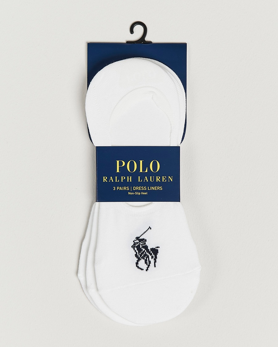 Polo Ralph Lauren 3-Pack No Show Big Pony Pony Socks White – White