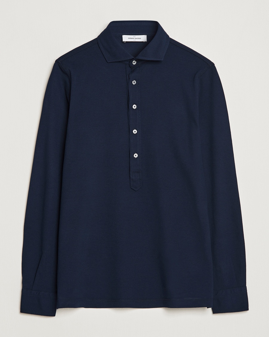 Gran Sasso Popover Shirt Navy – Blue