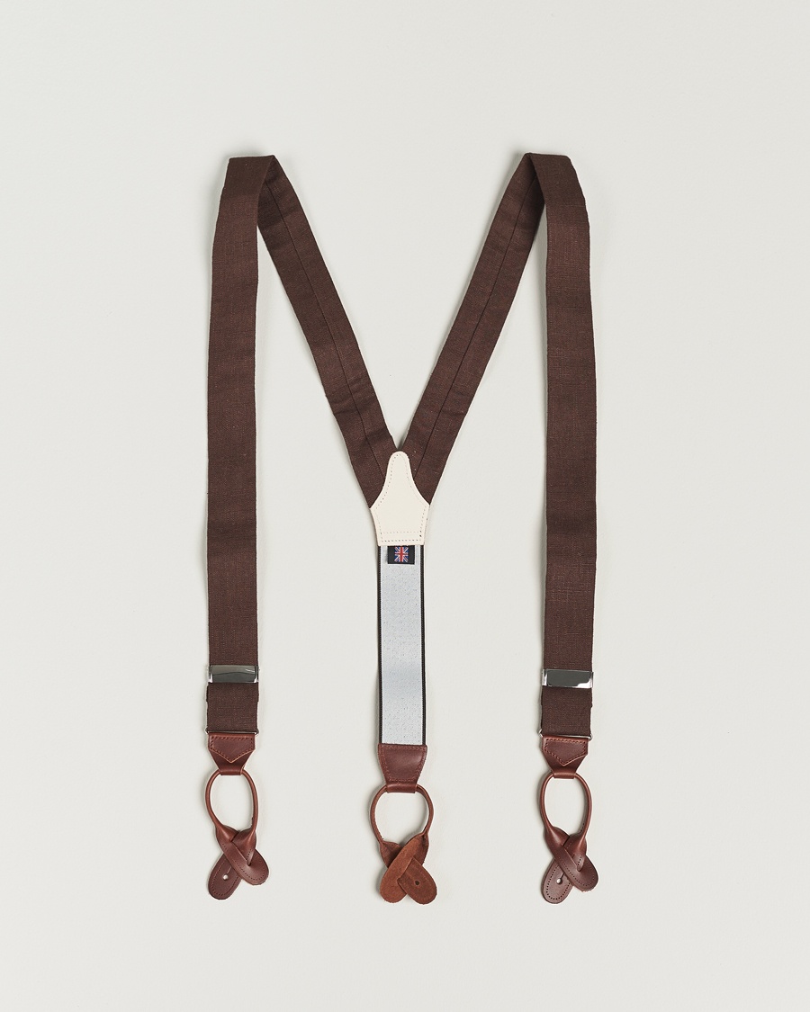 Albert Thurston Linen Braces 38mm Brown – Brown