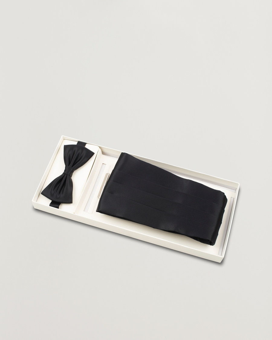 Amanda Christensen Silk Cummerbund Set Black Black – Black