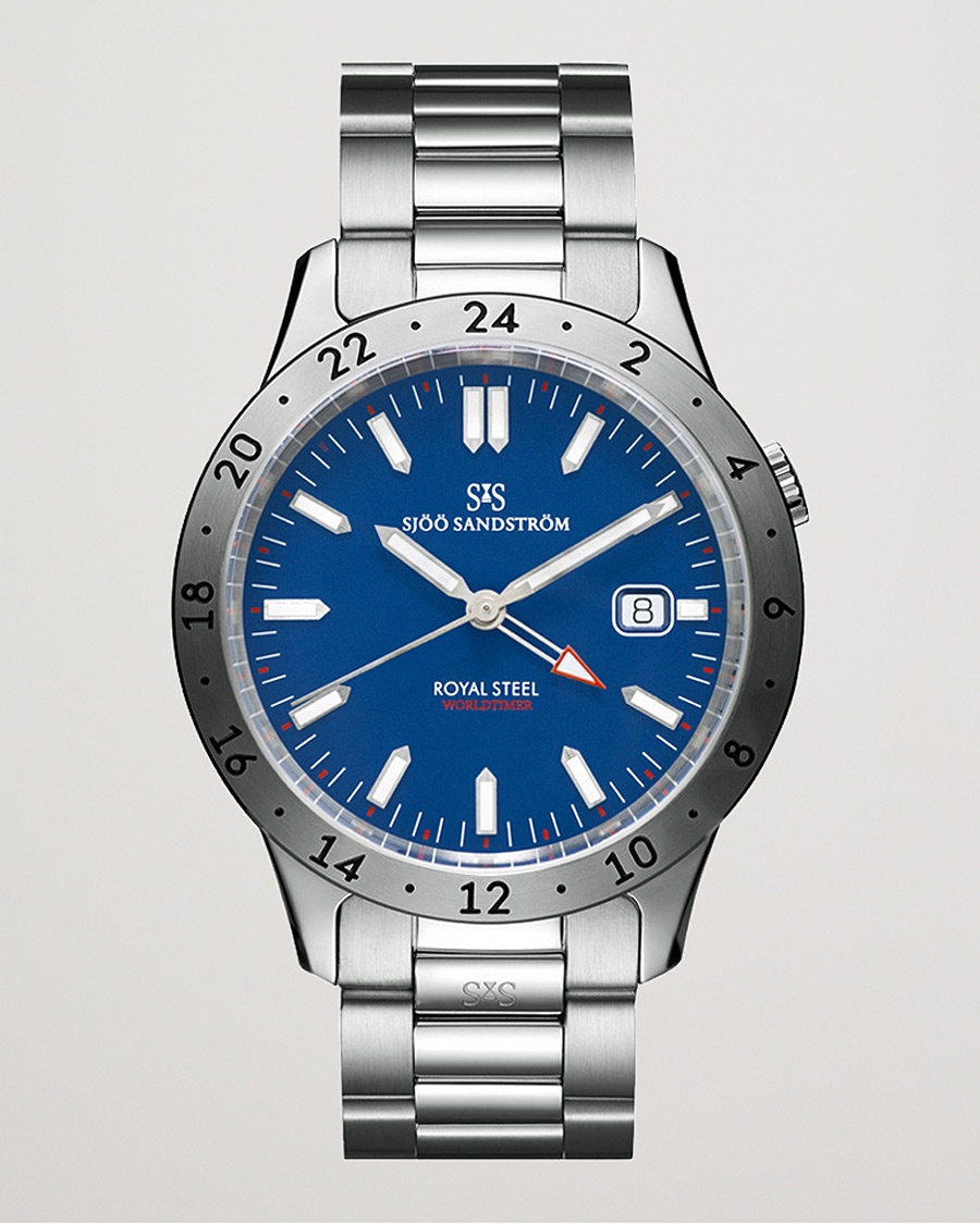 Sjöö Sandström Royal Steel Worldtimer 41mm Blue with Steel – Blue