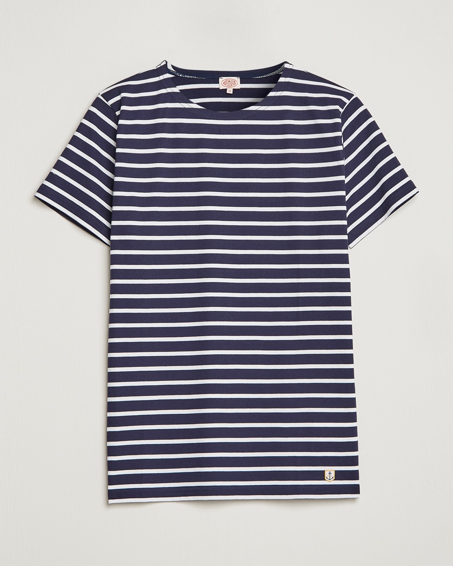 Men | | Armor-lux | Hoëdic Boatneck Héritage Stripe T-shirt Navy/White