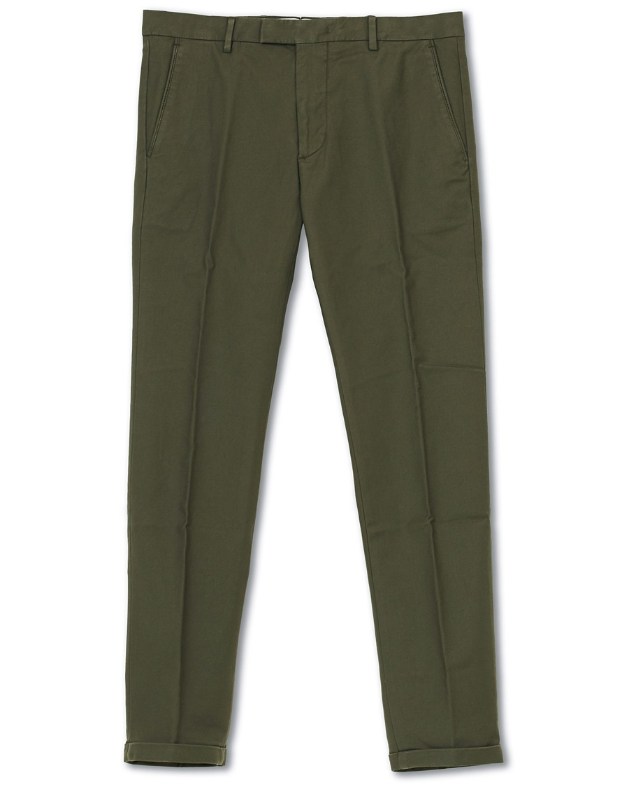 NN07 Scott Regular Fit Stretch Trousers Army Green – Green