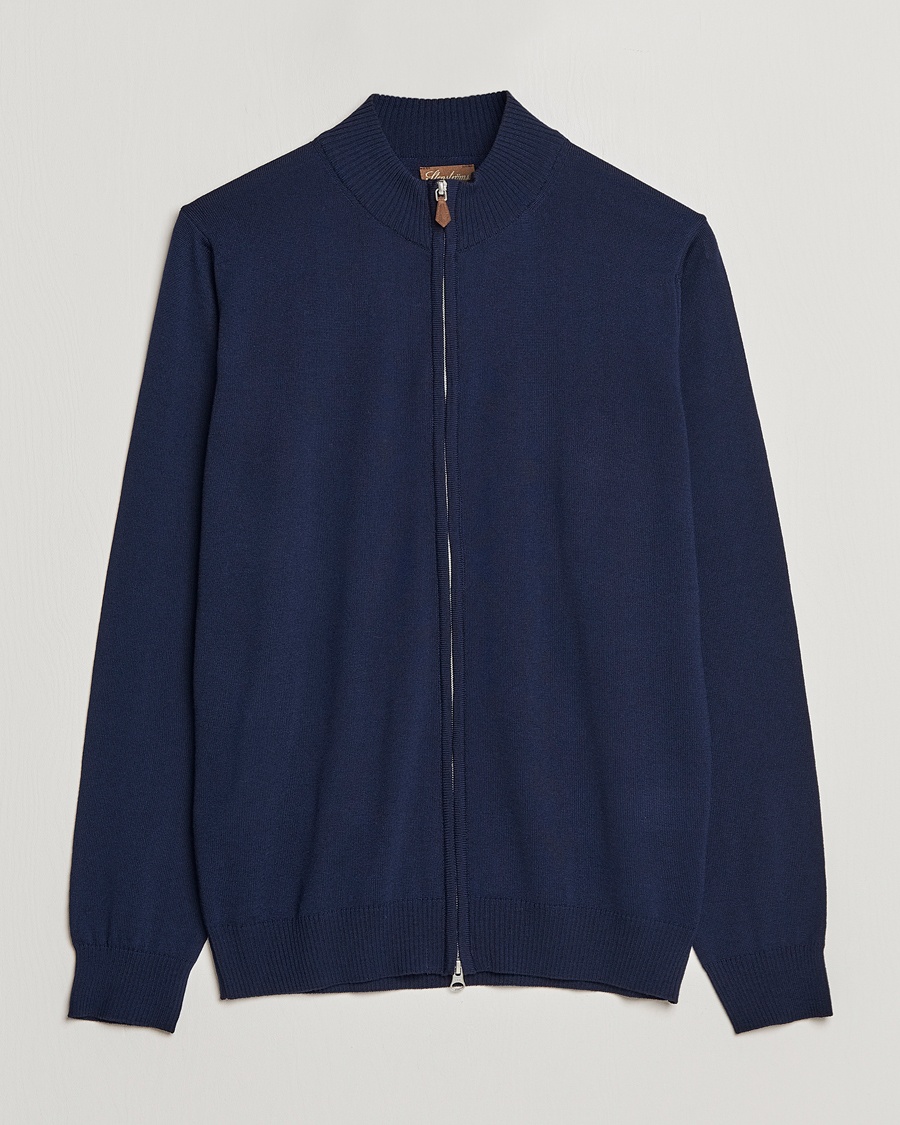 Stenströms Merino Full Zip Navy – Blue