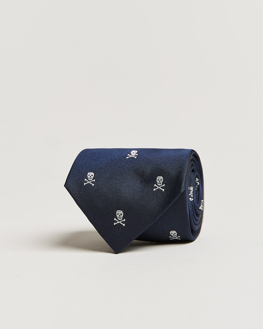 Ralph Lauren Purple LabelSkull & Crossbone Silk TieNavy – Blue