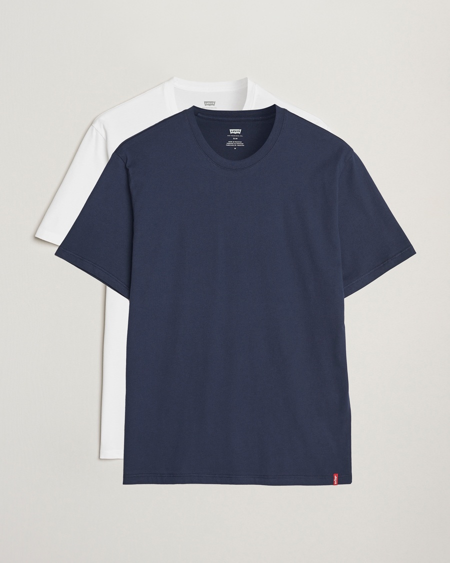 Levi's 2-Pack Crew Neck T-Shirt Navy/White – Blue