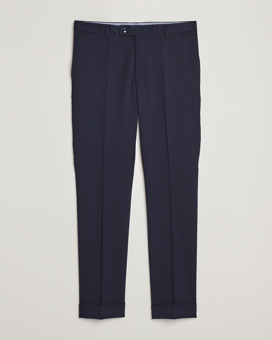 Morris Prestige Wool Suit Trousers Navy – Blue