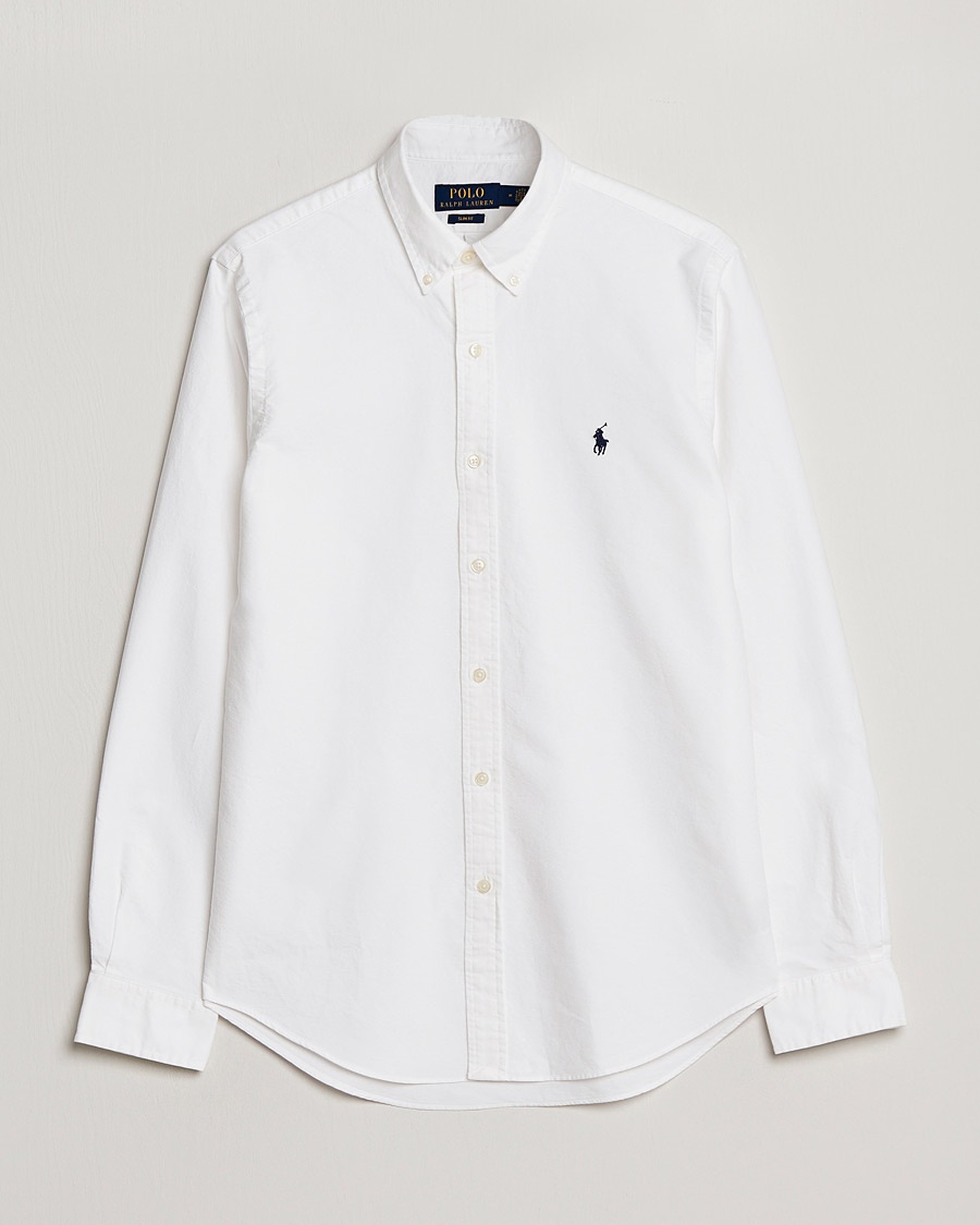 Men | Shirts | Polo Ralph Lauren | Slim Fit Garment Dyed Oxford Shirt White