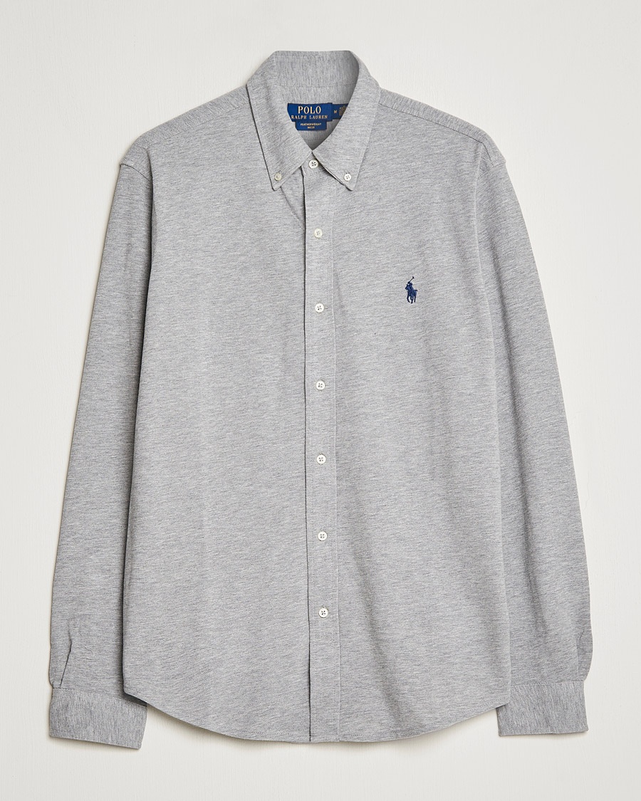 Polo Ralph Lauren Slim Fit Featherweight Mesh Shirt Andover Heather – Grey