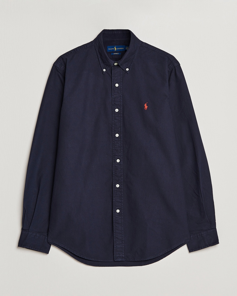 Men | Casual | Polo Ralph Lauren | Custom Fit Garment Dyed Oxford Shirt Navy