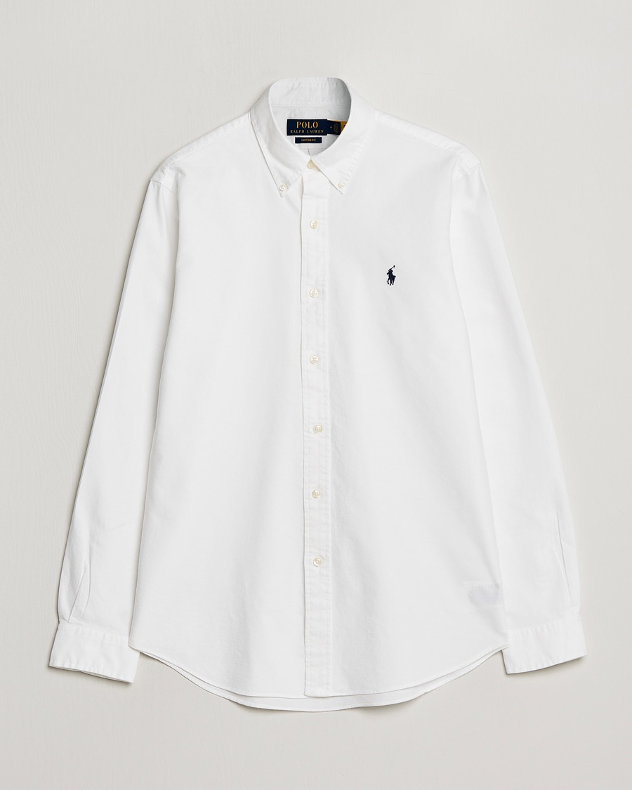 Polo Ralph Lauren Custom Fit Garment Dyed Oxford Shirt White – White
