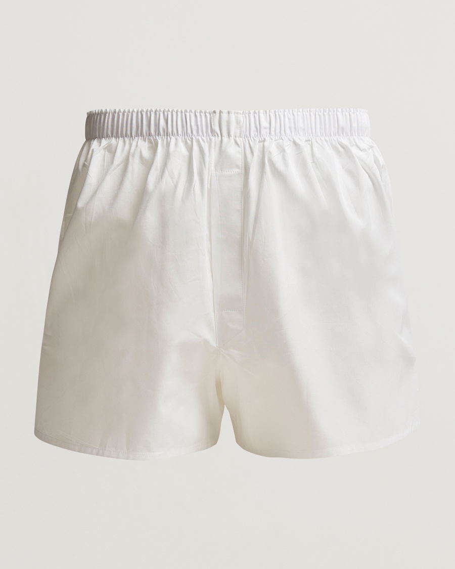 Sunspel Classic Woven Cotton Boxer Shorts White – White